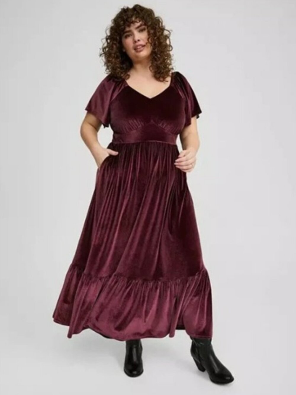 Torrid Purple Velvet Maxi Dress Sz 2X
